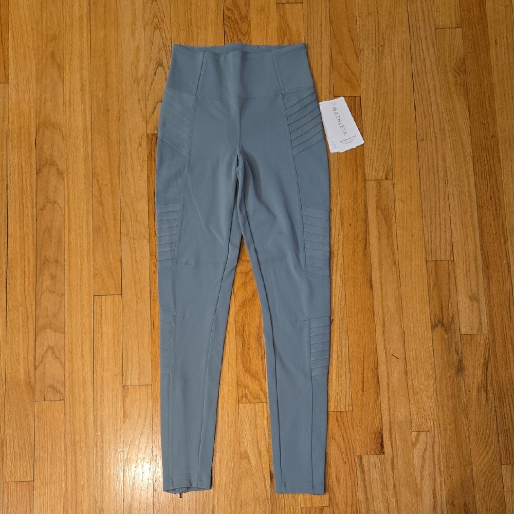 Athleta Delancey Moto Tight in Gray/Blue Color. Size XS